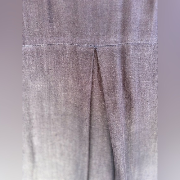 VINTAGE CHRISTINE DAMEN 100%‎ Linen Navy Blue Dress Long Maxi Short Sleeve Beach - Picture 8 of 14